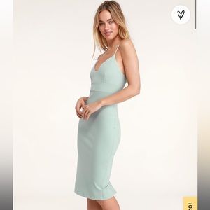 Lulus Don’t Tell ‘Em Light Blue Bodycon Midi Dress